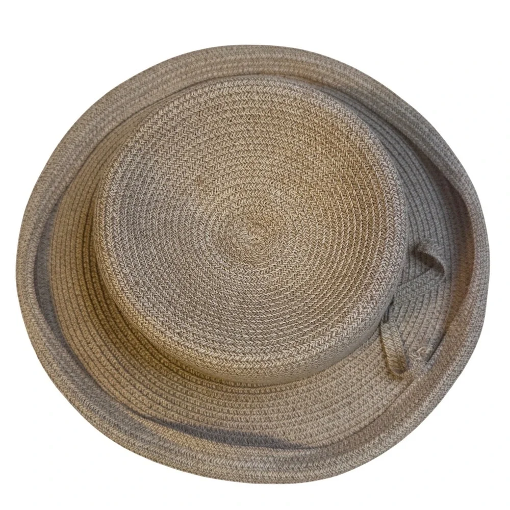 Betmar New York Women's Beige Braided Paper Blend Bucket Sun Hat One Size